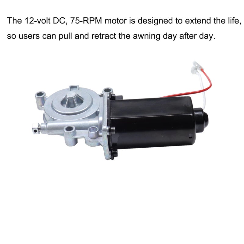 MOCW 266149 RV Power Awning Motor Replacement Universal Motor 12-Volt DC 75-RPM Compatible with Solera Power Awnings Including Flat, Pitched and Short Assemblies - Image 5